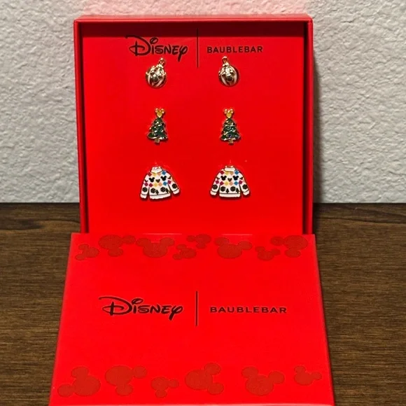 BaubleBar Disney Holiday 3 sets of Earrings - Picture 3 of 3
